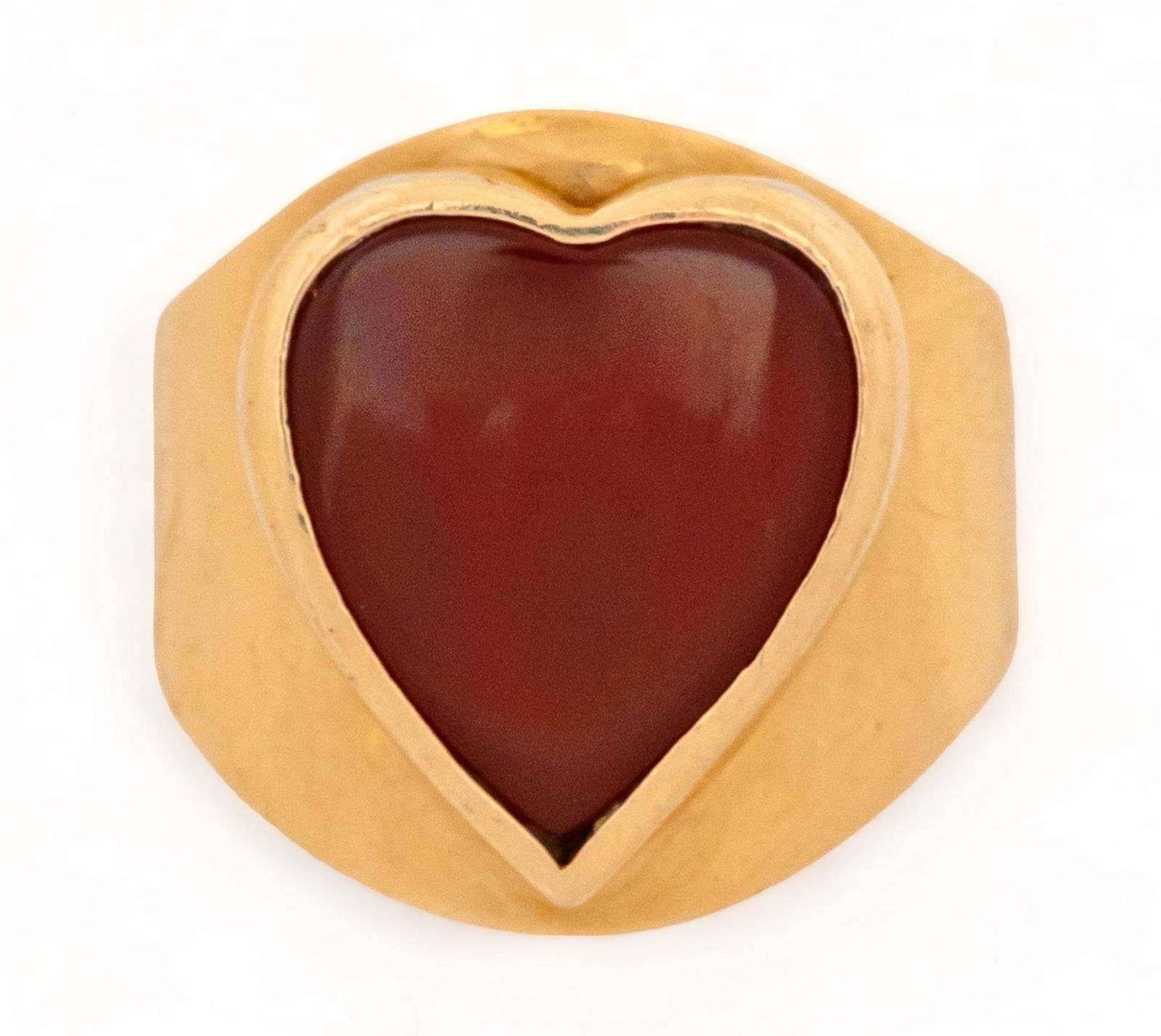 14K Yellow Gold Carnelian Heart Ring (1 of 5)