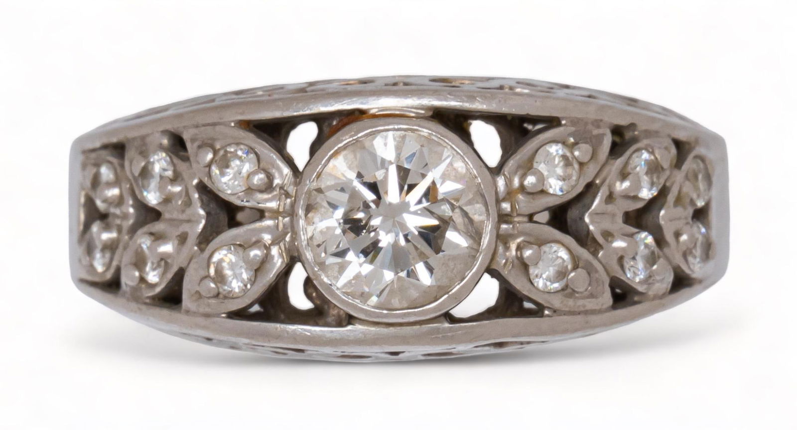 Platinum Diamond Leaf Ring (1 of 4)