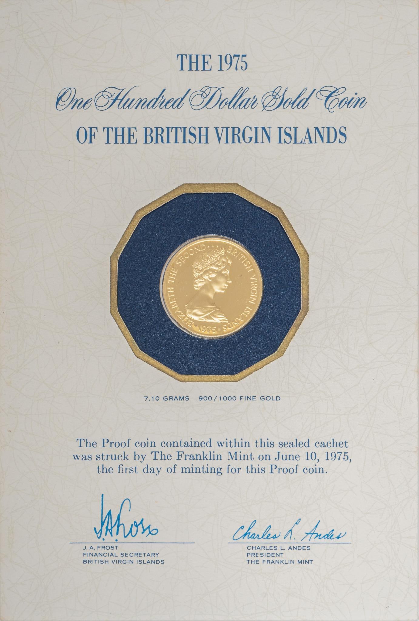100 Dollar British Virgin Islands Gold coin (1 of 2)