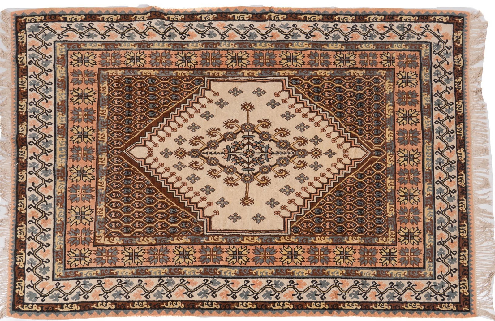 Handwoven Estate Rug, 10 ft. x 6 ft. 8 in.: Handwoven estate rug 10 ft. x 6 ft. 8 in. Shipping available for this lot through our partner 4CL; please request a shipping quote at shipping@vogtauction.com or 210-971-5750. You may also opt for