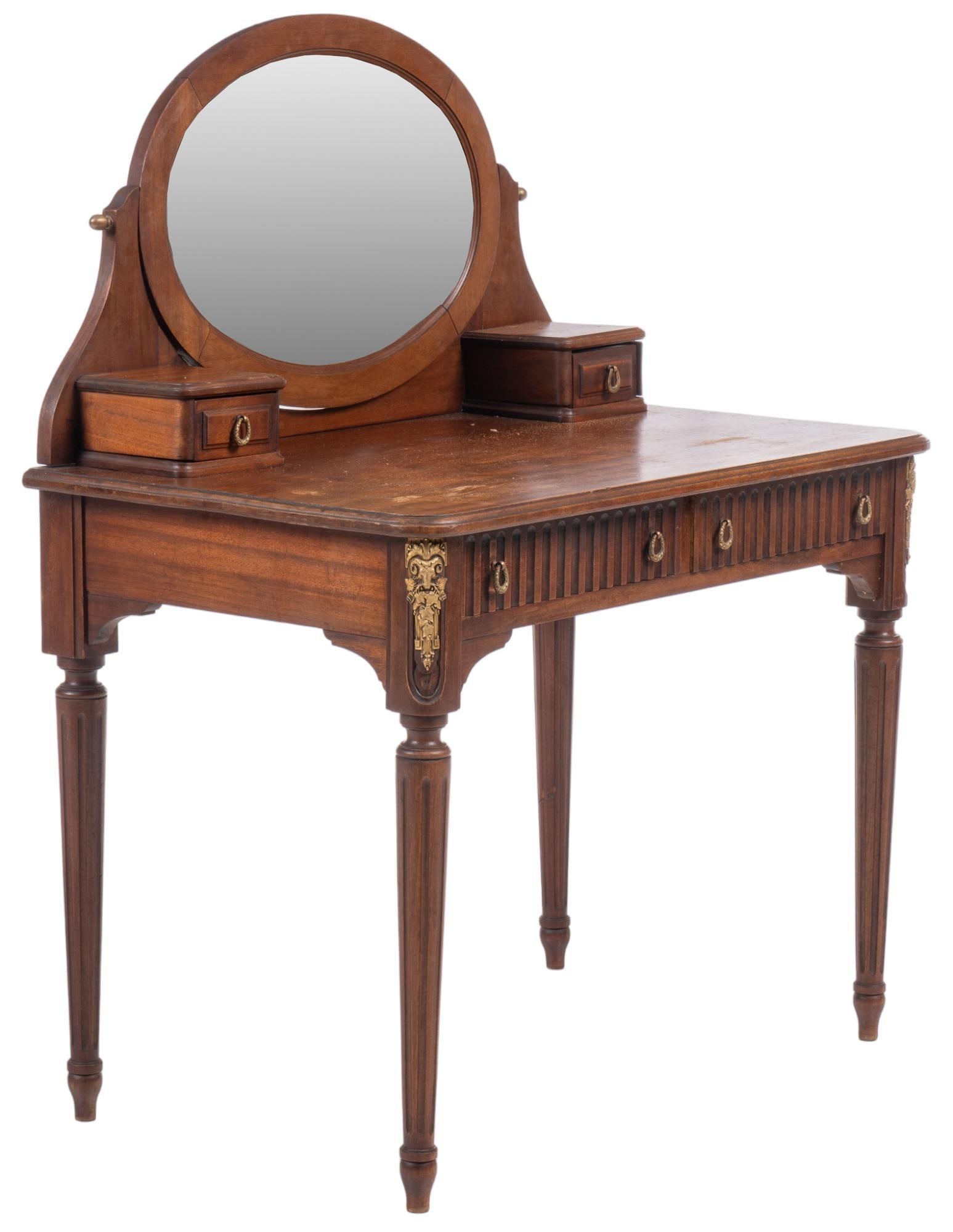 French Louis XVI Style Carved Dressing Table (1 of 7)
