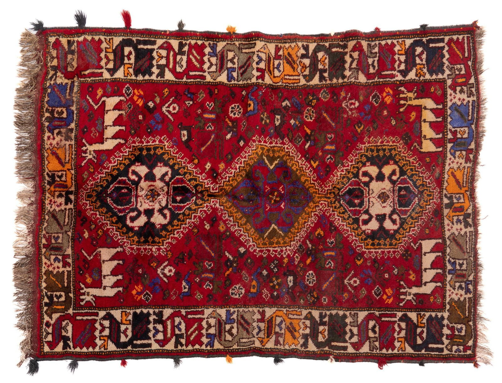 Handwoven Estate Rug, 5 ft.4 in. x 4 ft.: Handwoven estate rug 5 ft.4 in. x 4 ft. Shipping available for this lot through our partner 4CL; please request a shipping quote at shipping@vogtauction.com or 210-971-5750. You may also opt for a
