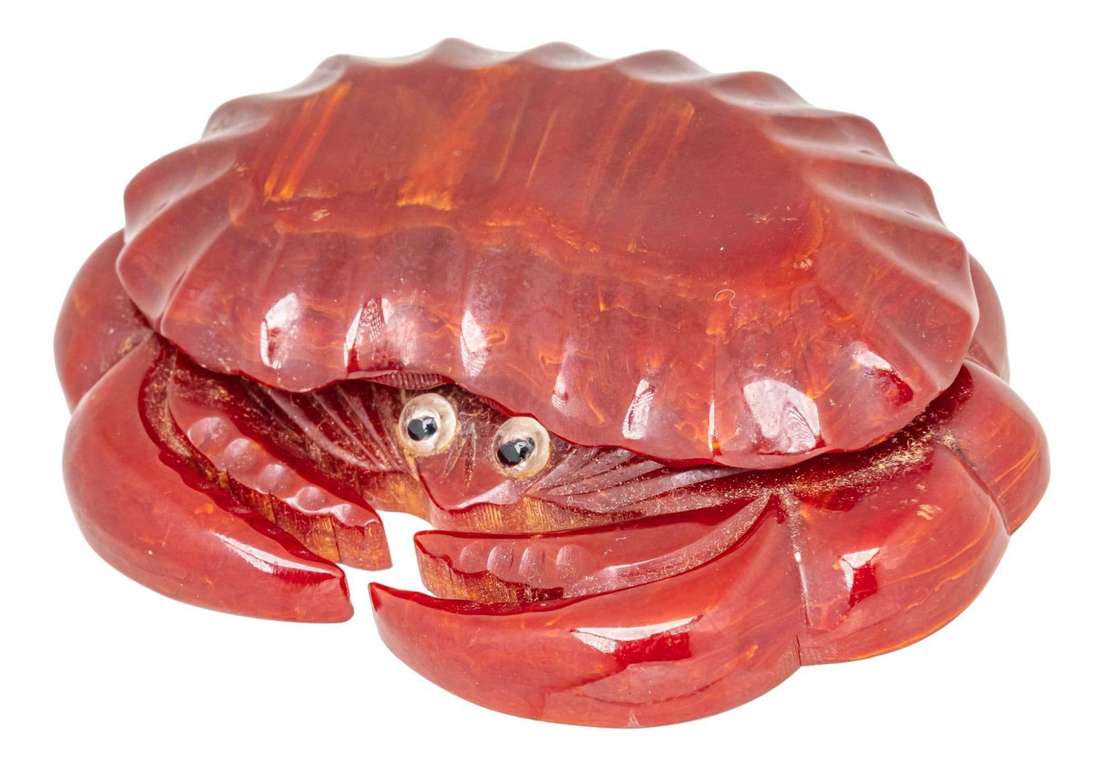 Mid Century Modern Red Bakelite Crab Brooch (1 of 4)