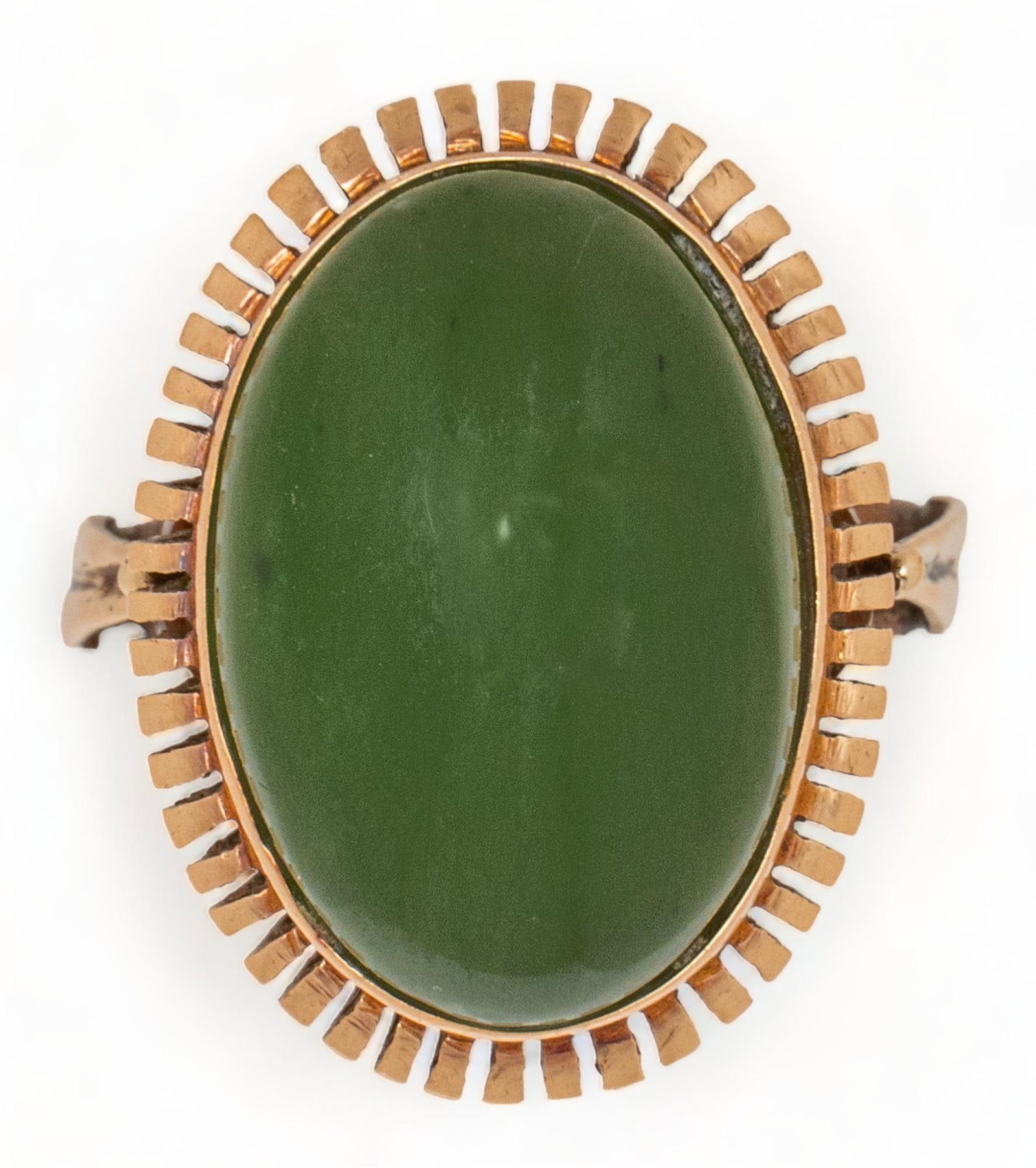 14K Yellow Gold Sun Ray Jade Ring (1 of 4)