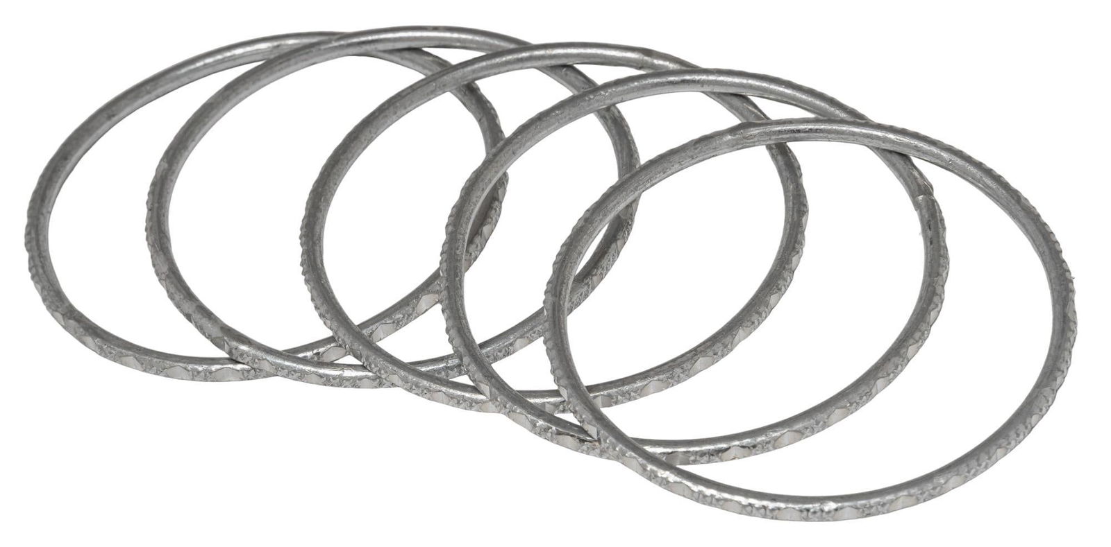 (5) Matching Indian Sterling Silver Bangles (1 of 4)
