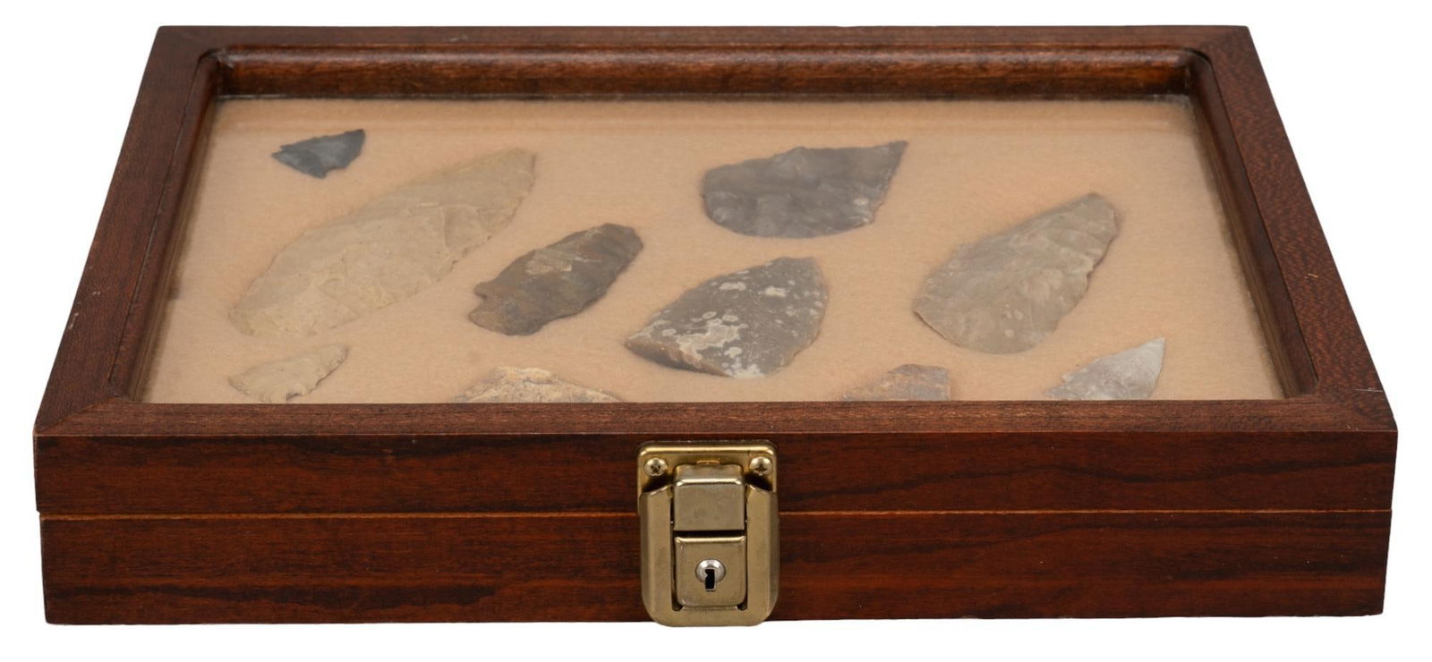 (10) Kerr County Arrowheads in Display Box (1 of 5)