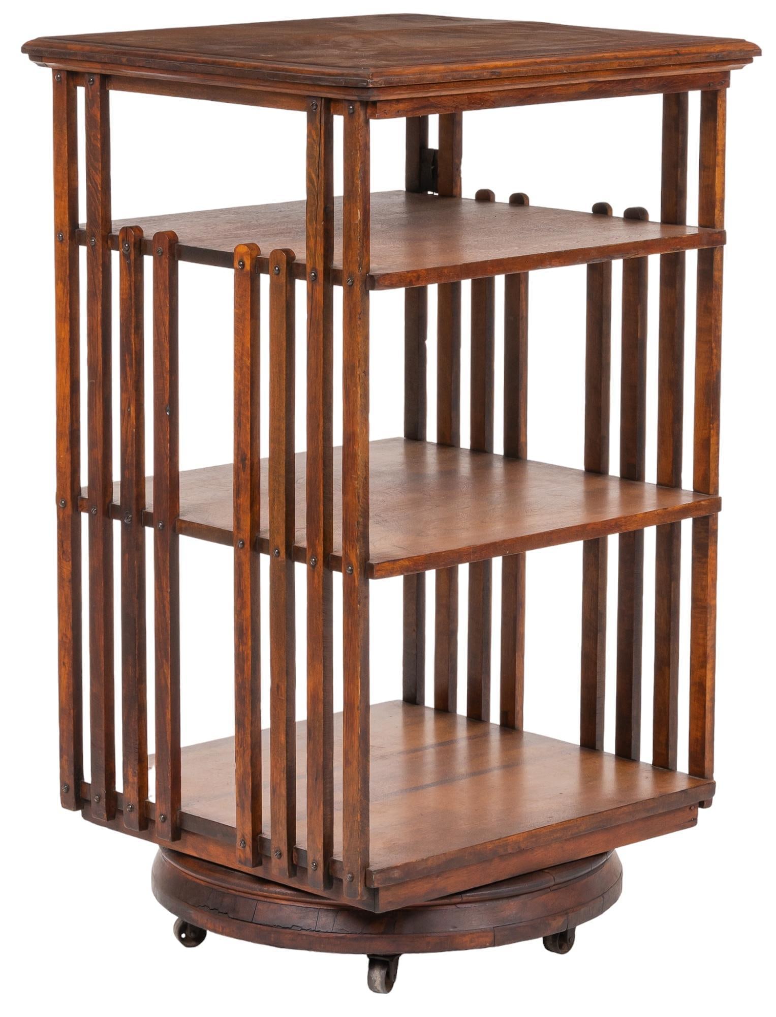 Antique Sheraton Revival Revolving Bookcase (1 of 6)