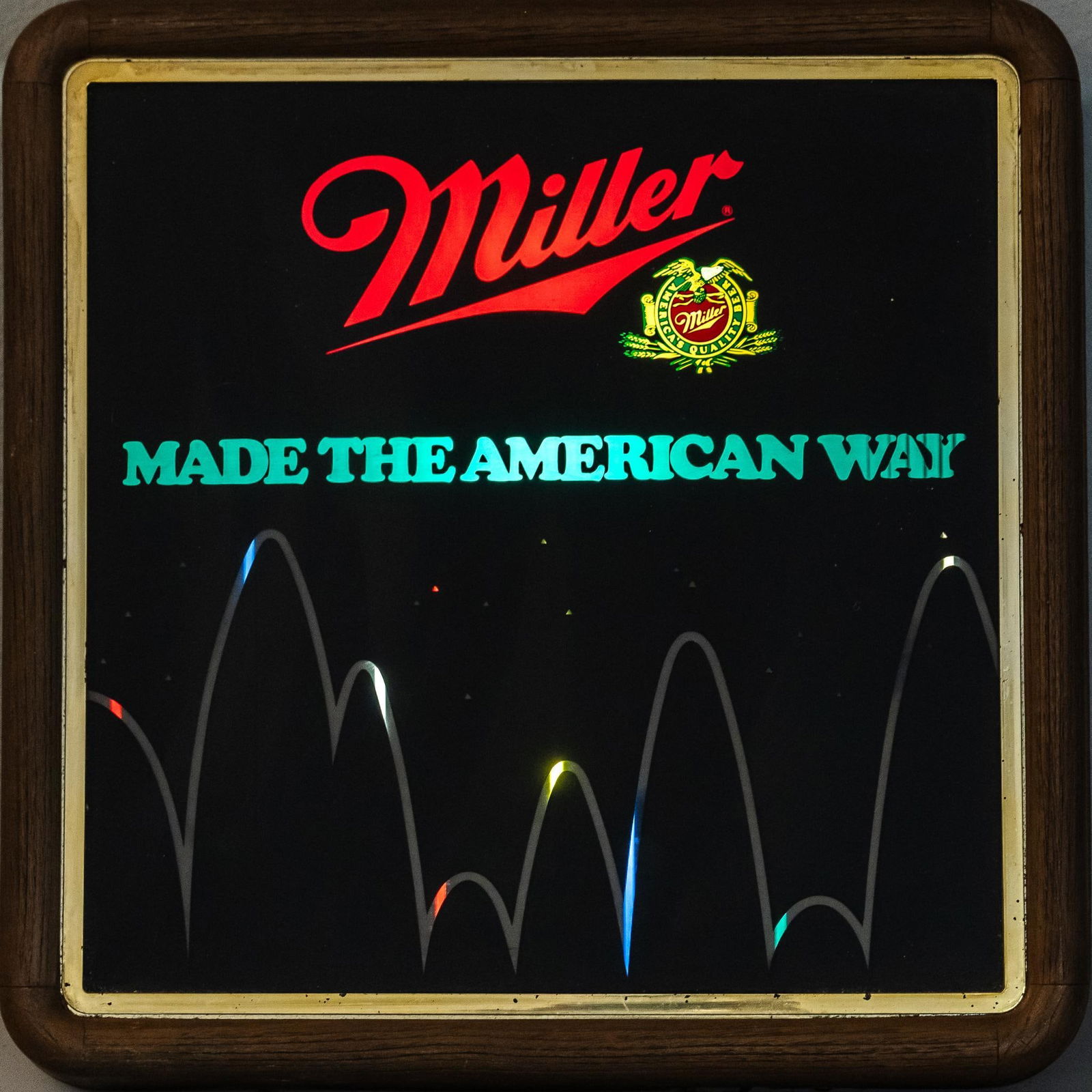 Vintage Miller Beer "Made the American Way" Light-up Advertising Sign (1 of 7)