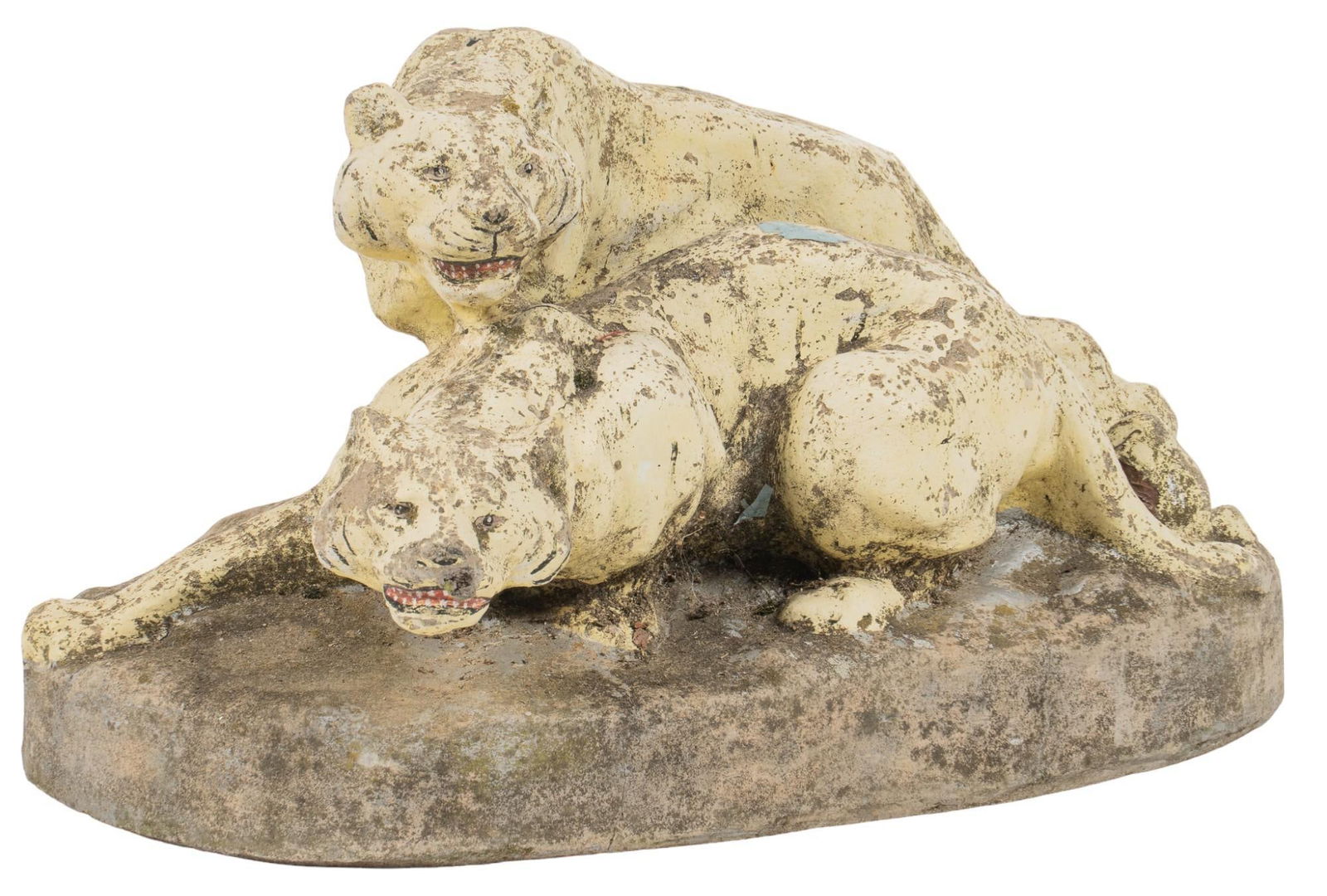 Vintage Cast Concrete Tiger Statue (1 of 6)