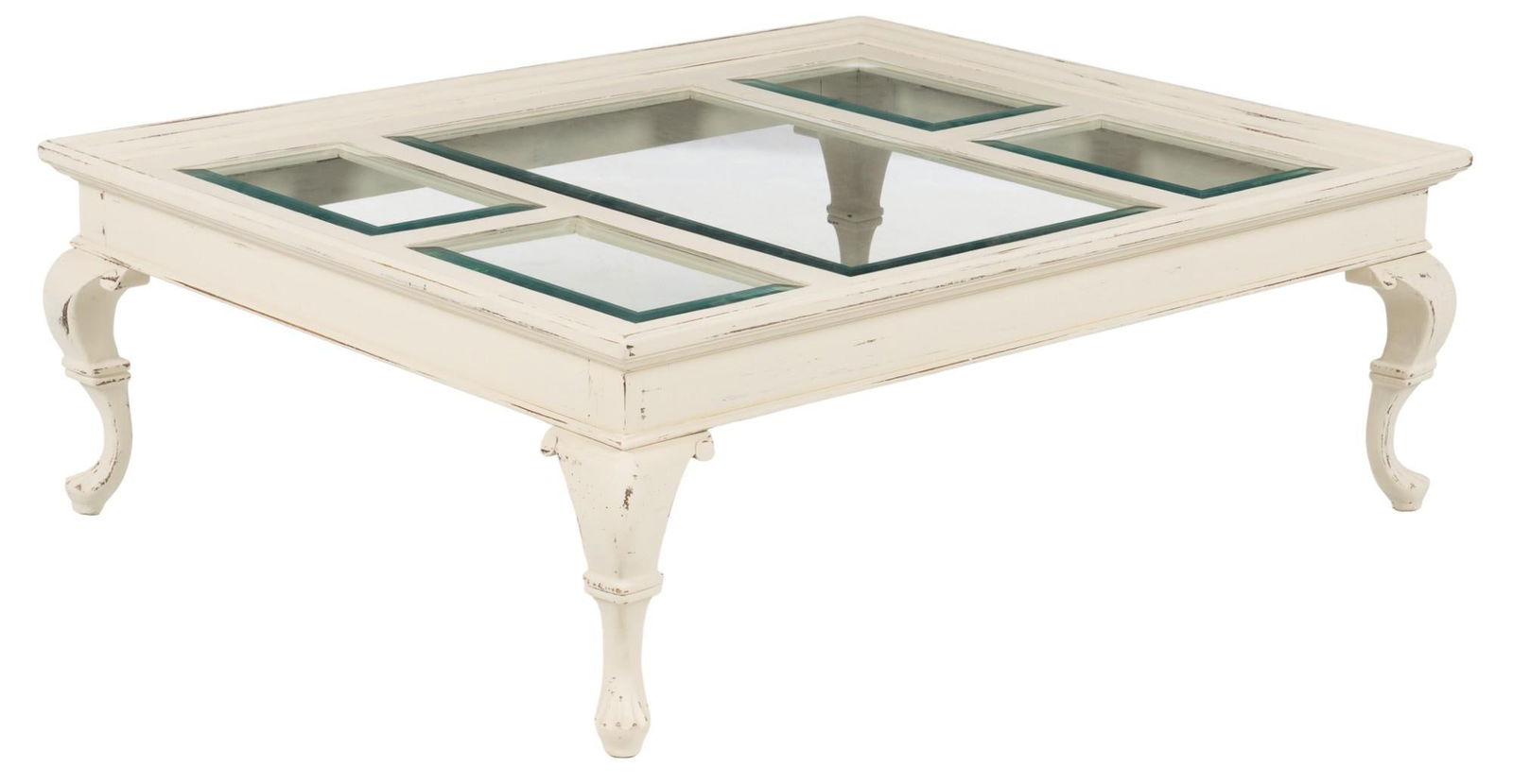 Shabby Chic Inlaid Glass Coffee Table (1 of 5)