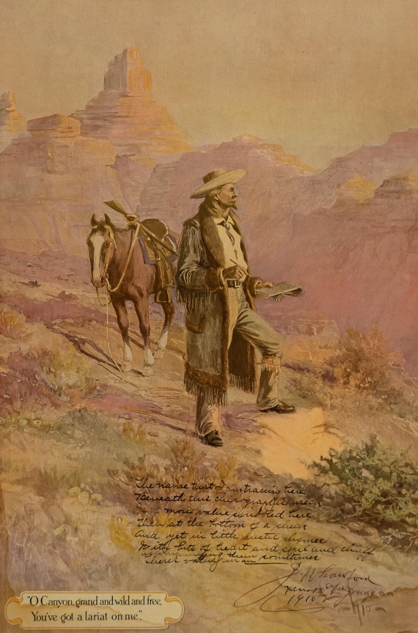 Lithograph of J. W. Crawford, "The Poet Scout", 1910 (1 of 5)