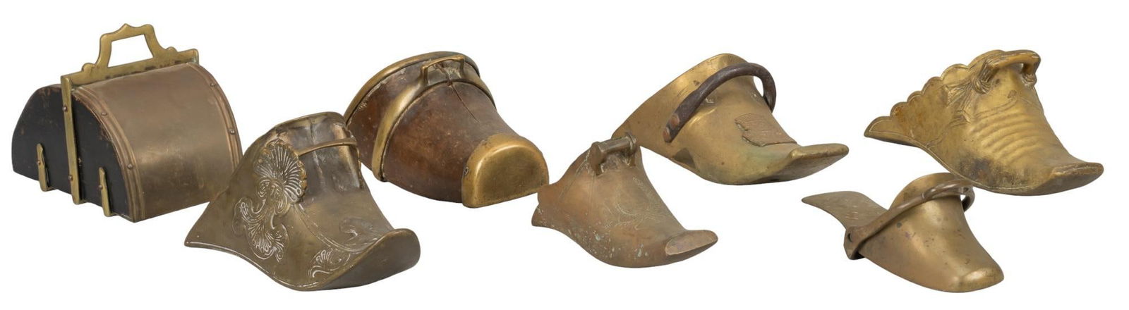 Collection of (7) Spanish Colonial Style Brass Conquistador Stirrups (1 of 9)