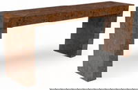 Mid-Century Burl Console Table