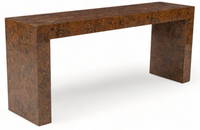 Mid-Century Burl Console Table