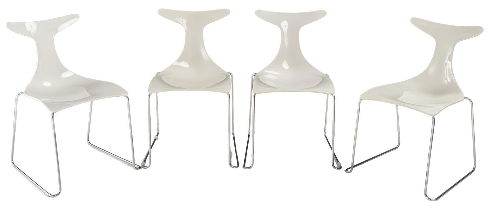 Set of 4 White Acrylic Chairs (1 of 6)