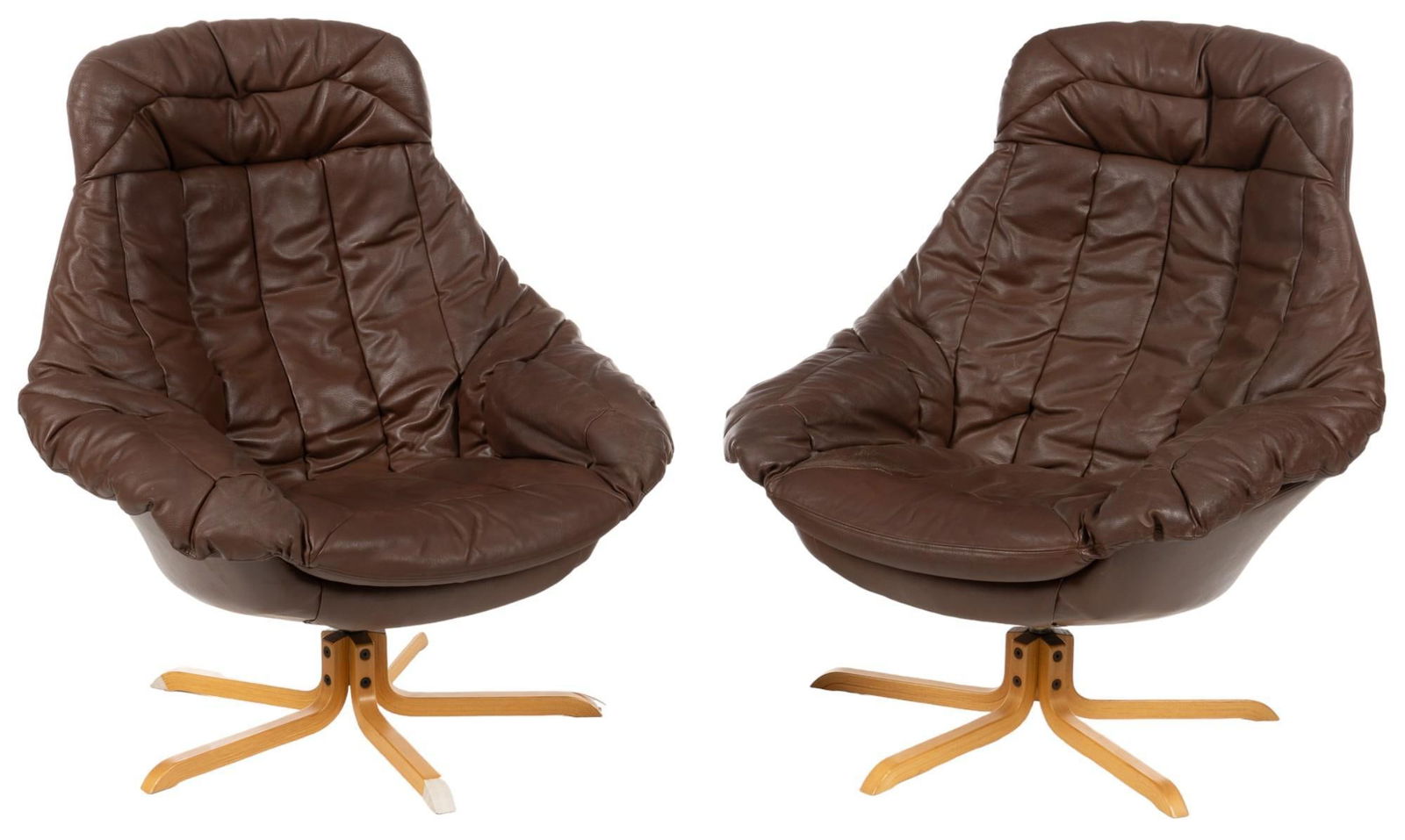 Pair of Danish Mid-Century Leather Lounge Chairs (1 of 9)