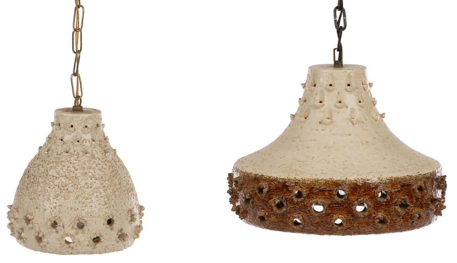 (2) Danish Mid-Century Ceramic Pendant Lamps (1 of 8)