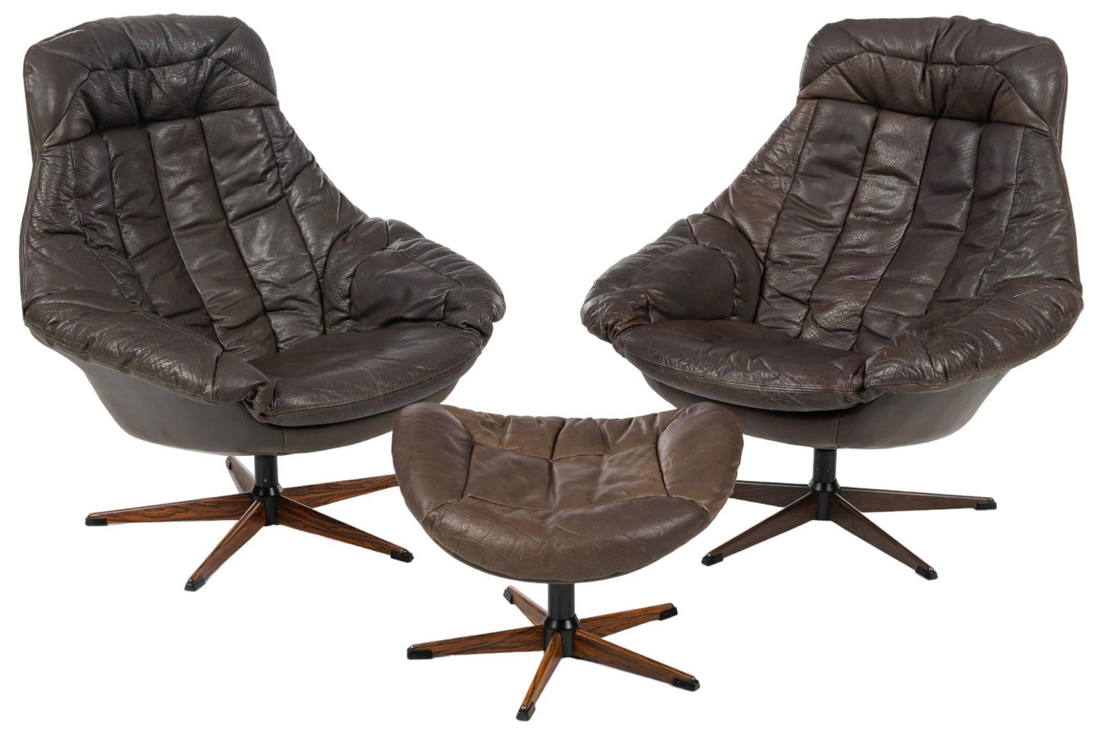 Pair of Danish Mid-Century Armchairs and Ottoman (1 of 8)