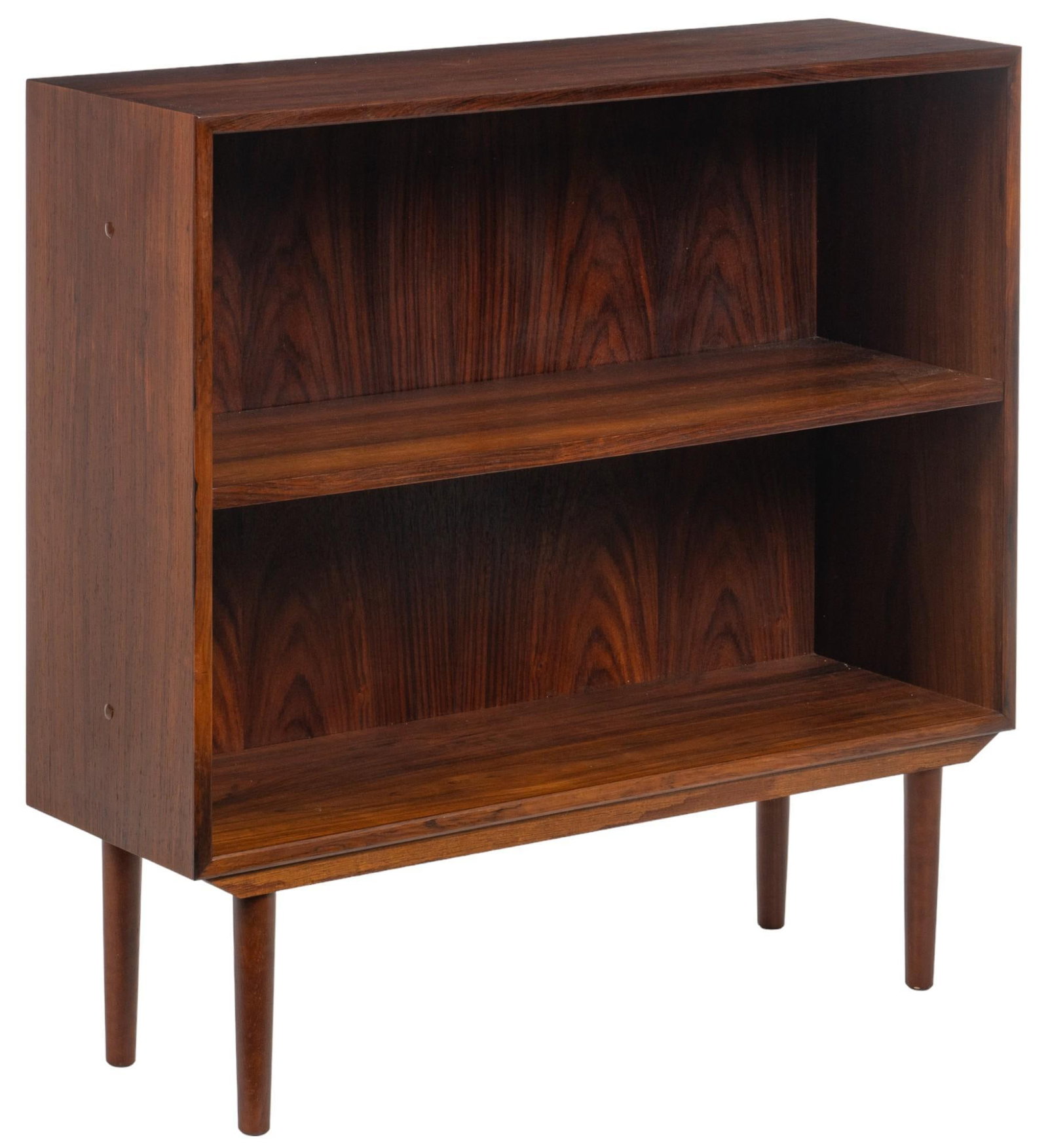 Mobelfabrik (DNK) Mid-Century Bookshelf: Small Mobelfabrik (Denmark) featuring single shelf, supported on pin legs, marked on back height 32.5 in. x width 34 in. x depth 10.5 in. Shipping available for this lot through our partner 4CL; pleas