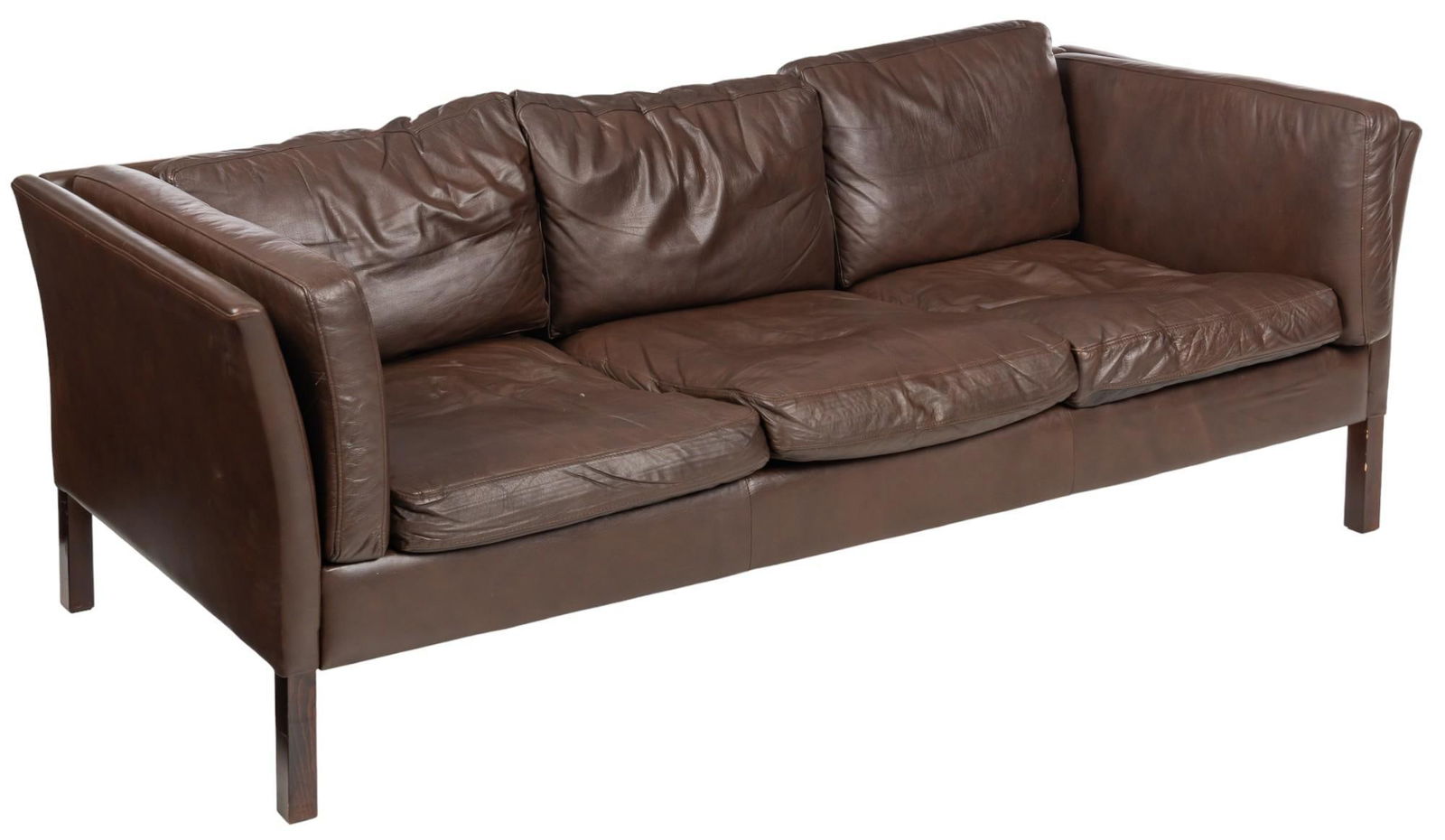 Danish Mid-Century Brown Leather Sofa (1 of 7)