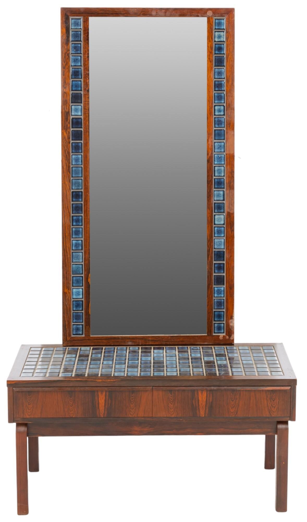Danish Mid-Century Entry Table and Mirror (1 of 6)