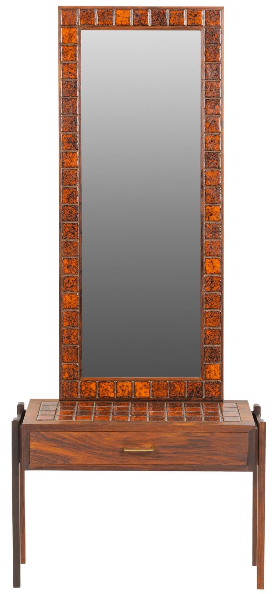 Danish Mid-Century Entry Table and Mirror (1 of 6)