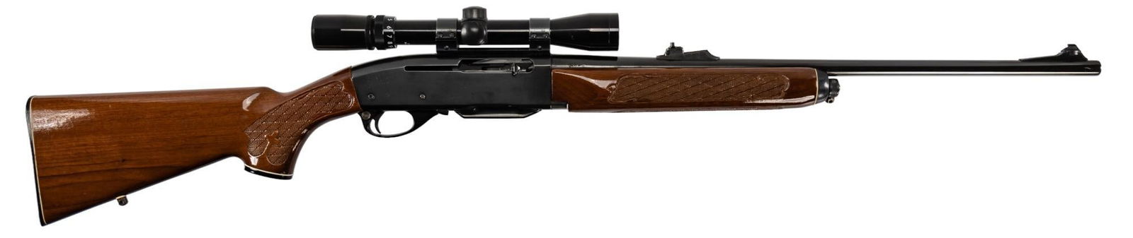 Remington 742 Woodsmaster 243 Win Semi Auto Rifle: Serial: B7309281 Manufacturer: Remington Arms Co. (c. Dec. 1979) Model: Woodsmaster 742 Caliber: 243 Win Barrel length: 22 in. OAL: 42.25 in. Condition: Very Good; wood stock has light handling marks;