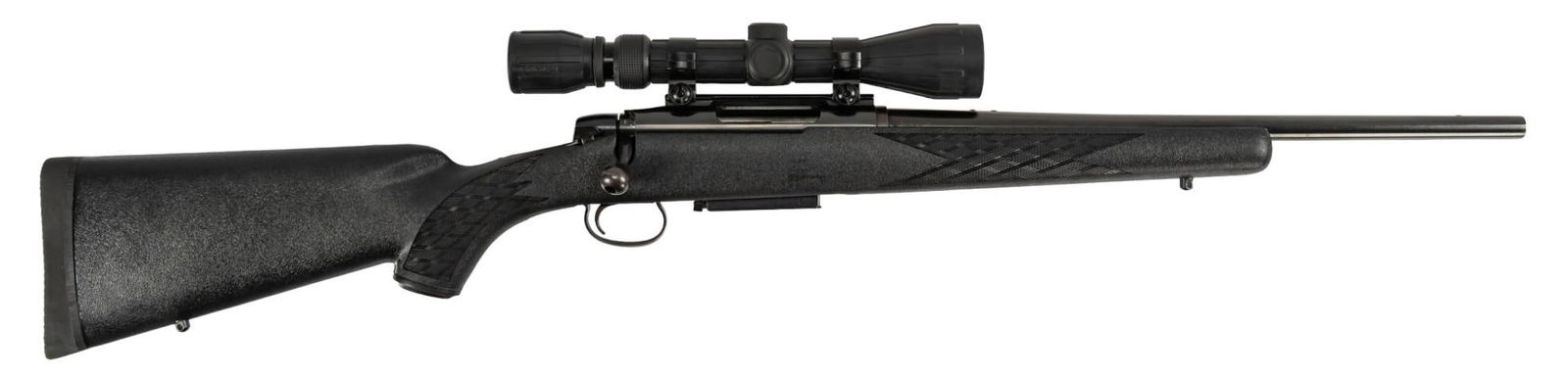 Remington 788 7mm-08 Rem Bolt Action Rifle: Serial: B6099098 Manufacturer: Remington Model: 788 Caliber: 7mm-08 Remington Barrel length: 18.5 in OAL: 39 in Condition: Very Good: black polymer stock has near no handling marks; barrel & recei