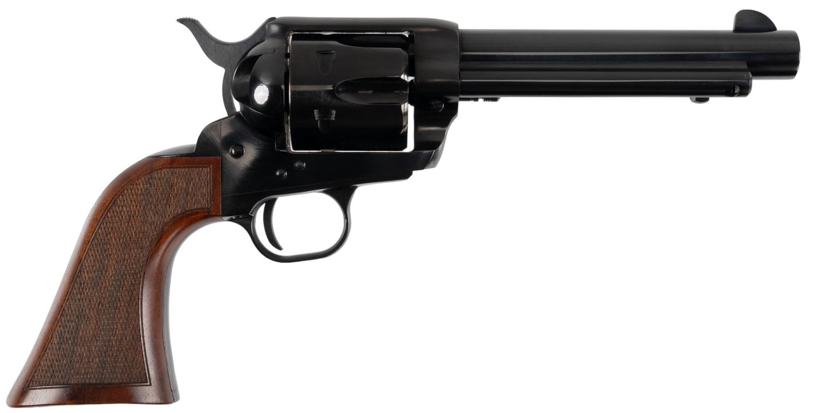 Taylor's & Co. 1873 TC9 9mm SA Revolver: Serial: E154330 Manufacturer: Pietta-Italy / Taylor's & Co.-Winchester, VA Model: 1873 TC9 Caliber: 9mm Barrel length: 5.5 in. OAL: 11 in. Condition: Excellent-Like NIB; wood grips have little
