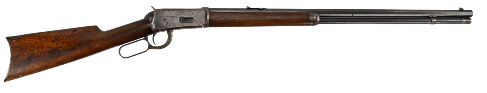 Winchester Model 1894 30-30 Lever Action Rifle: Serial: 122564 Manufacturer: Winchester (c. 1901) Model: 1894 Caliber: 30 W.C.F. (30-30) Barrel length: 26 in OAL: 44.5 in Condition: Very Good; Walnut stock and forend have handling marks commensurat