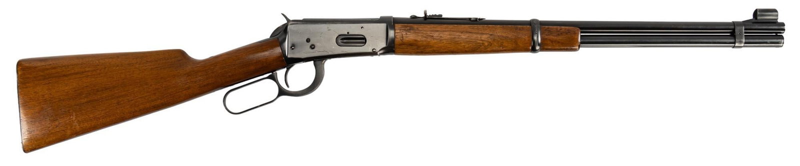 Winchester 94 30-30 Win Lever Action Rifle: Serial: 1439947 Manufacturer: Winchester (c. 1947) Model: Model 94 Caliber: 30-30 Barrel length: 20 in OAL: 38 in Condition: Very Good; Walnut stock and forend have light handling marks; receiver has 