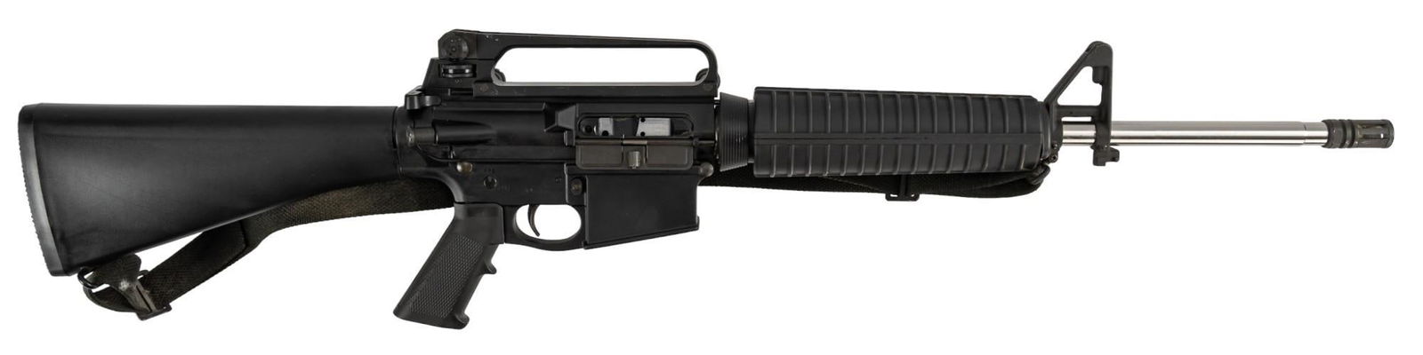 Palmetto State Armory PA-10 308 Win Semi Auto Rifle: Serial: PF007998 Manufacturer: Palmetto State Armory Model: PA-10 Caliber: 308 Win Barrel length: 18 in. OAL: 39 in. Condition: Very Good: Black polymer stock, pistol grip and forend have very light h