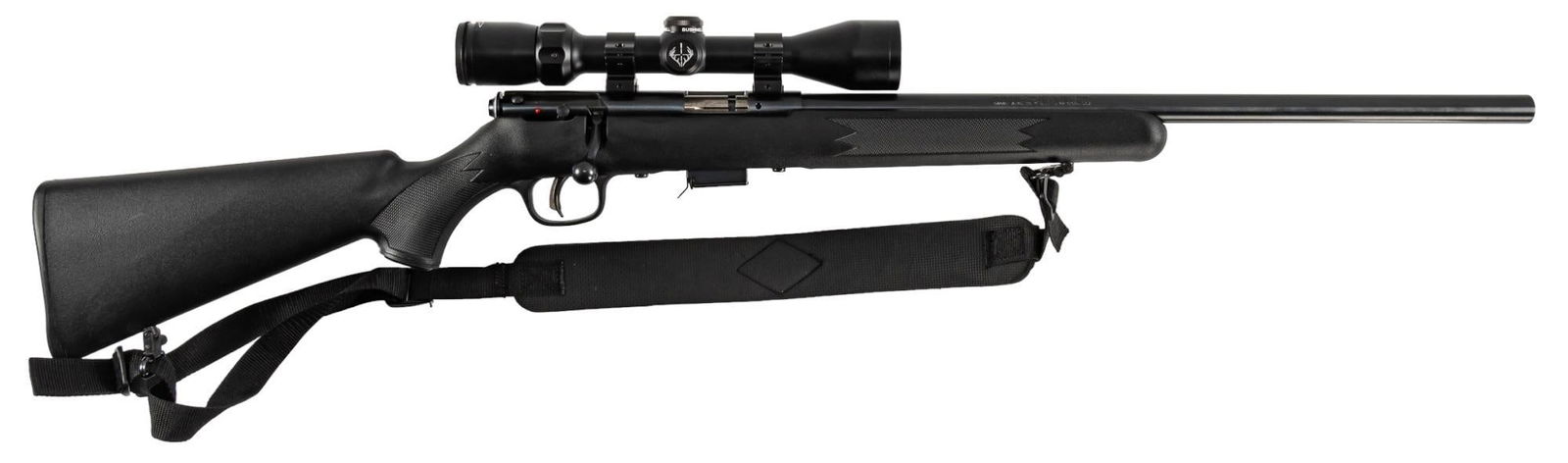 Savage Model 93 22 WMR Semi Auto Rifle: Serial: 1556751 Manufacturer: Savage Arms-Canada / Savage Arms Inc. USA Model: 93 Caliber: 22 WMR Barrel length: 21 in. OAL: 40 in. Condition: Very Good; very light handling marks throughout; bore is