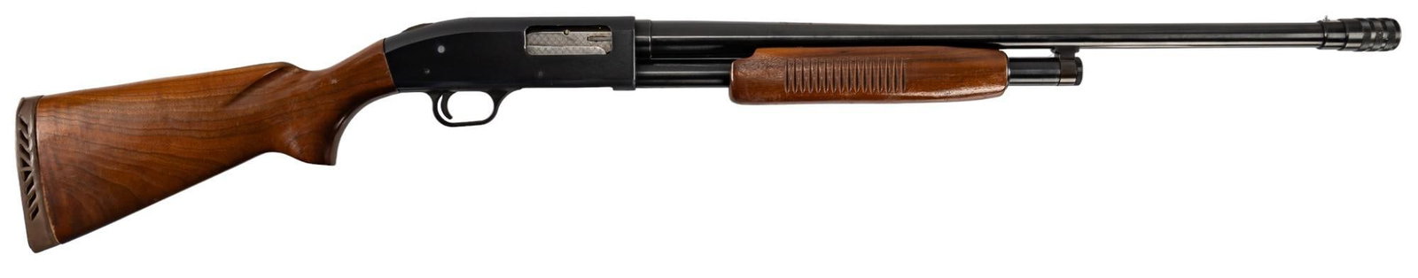 Western Field Model 550A 12 Gauge Pump Action Shotgun: Serial: NSN Manufacturer: Western Field Model: 550A Caliber: 12 Gauge (C-Lect polychoke) Barrel length: 26 in. (2.75 in. chamber) OAL: 46 in. Condition: Good; wood stock has light handling marks w/ a 