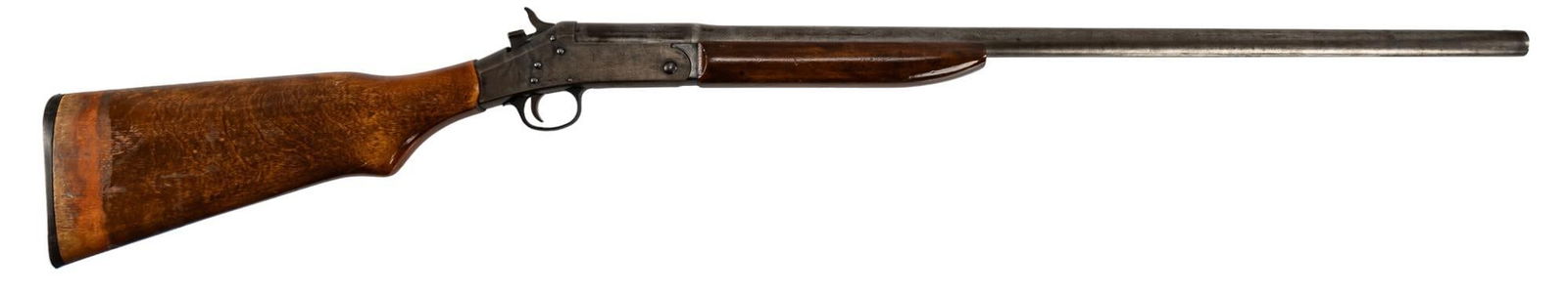 H&R Model 088 16 Gauge Break Action Shotgun: Serial: AZ552589 Manufacturer: Harrington & Richardson, Inc. Model: 088 Caliber: 16 Gauge (2.75 in chamber) Barrel length: 27.5 in. OAL: 43 in. Condition: Fair; wood stock has moderate wear; varni