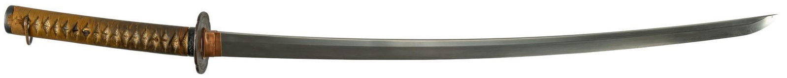 Nice Japanese Middle Edo Period Katana Sword W/ Likely Period Saya: Manufacturer: unknown Japan Model: Katana-Middle Edo period Marked: 7 character signature; unknown Blade Length: 29 in. OAL: 41.5 in. w/ Saya Condition: Good; blade has some very light peppered shallo