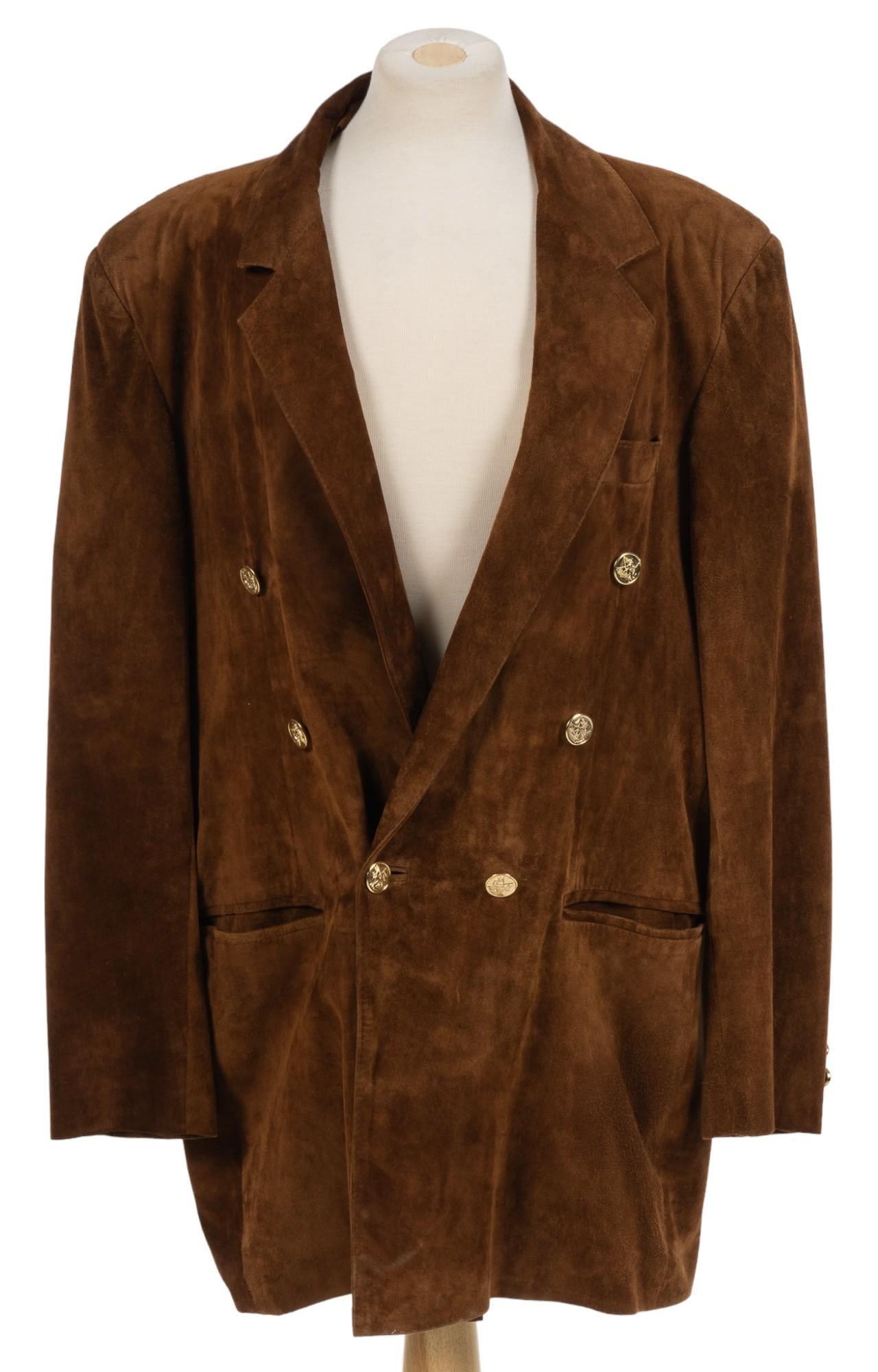 Brown Suede Double Breasted Coat (1 of 8)