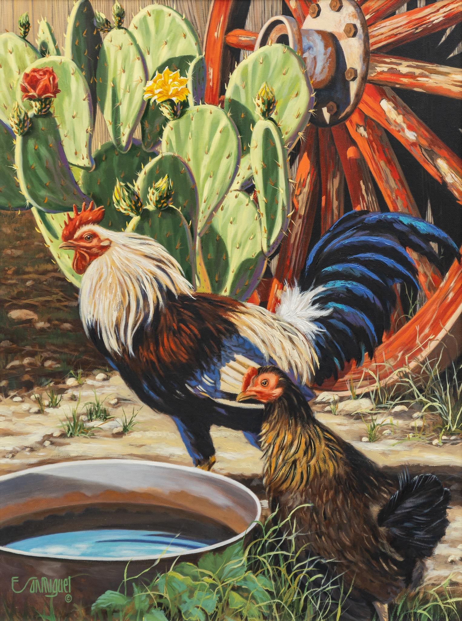 Elias San Miguel, Rooster Painting (1 of 4)