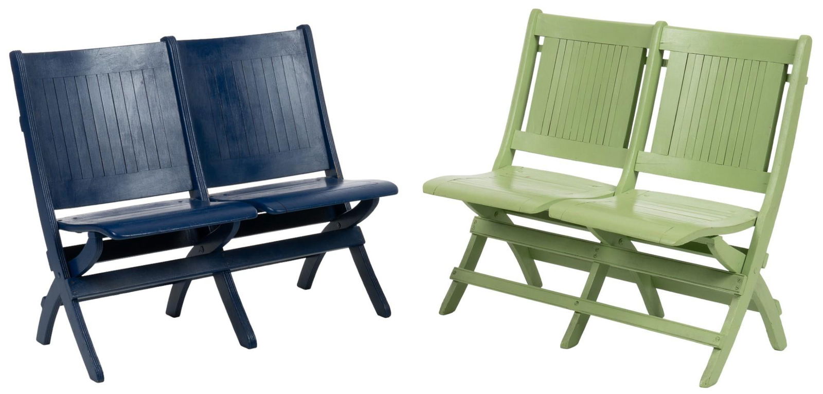 Set of Painted Wooden Bleacher Seats (1 of 13)