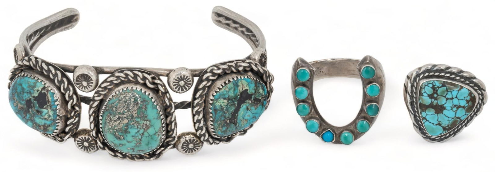 (3)Two Turquoise Rings and Bracelet (1 of 7)