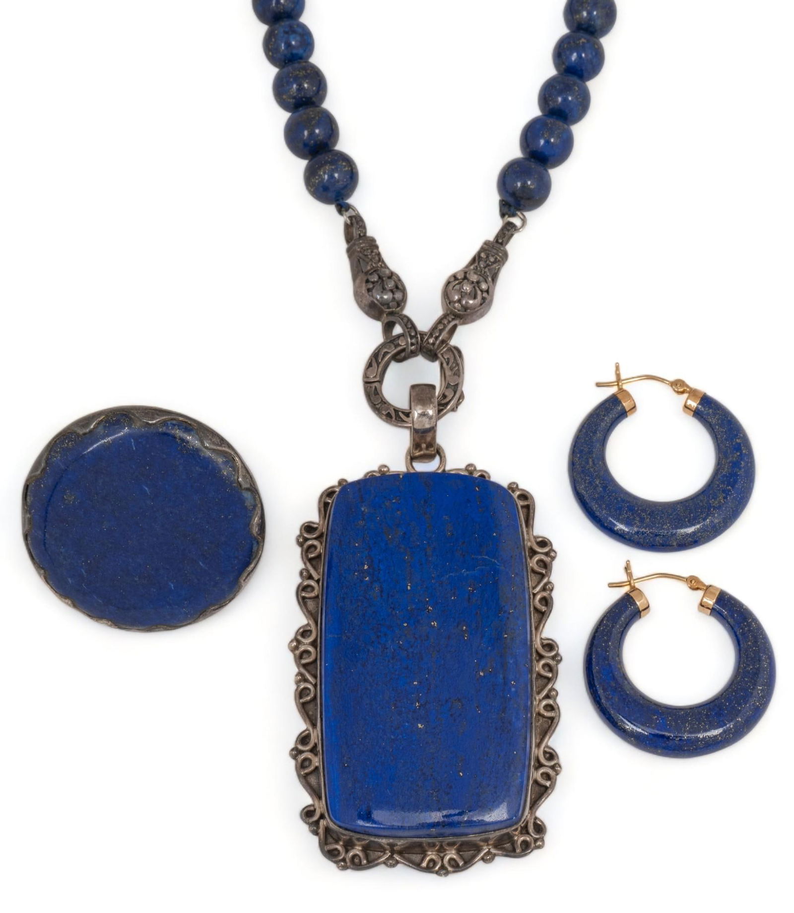 Collection of Lapis Stone Necklace, Earrings and Ring (1 of 11)
