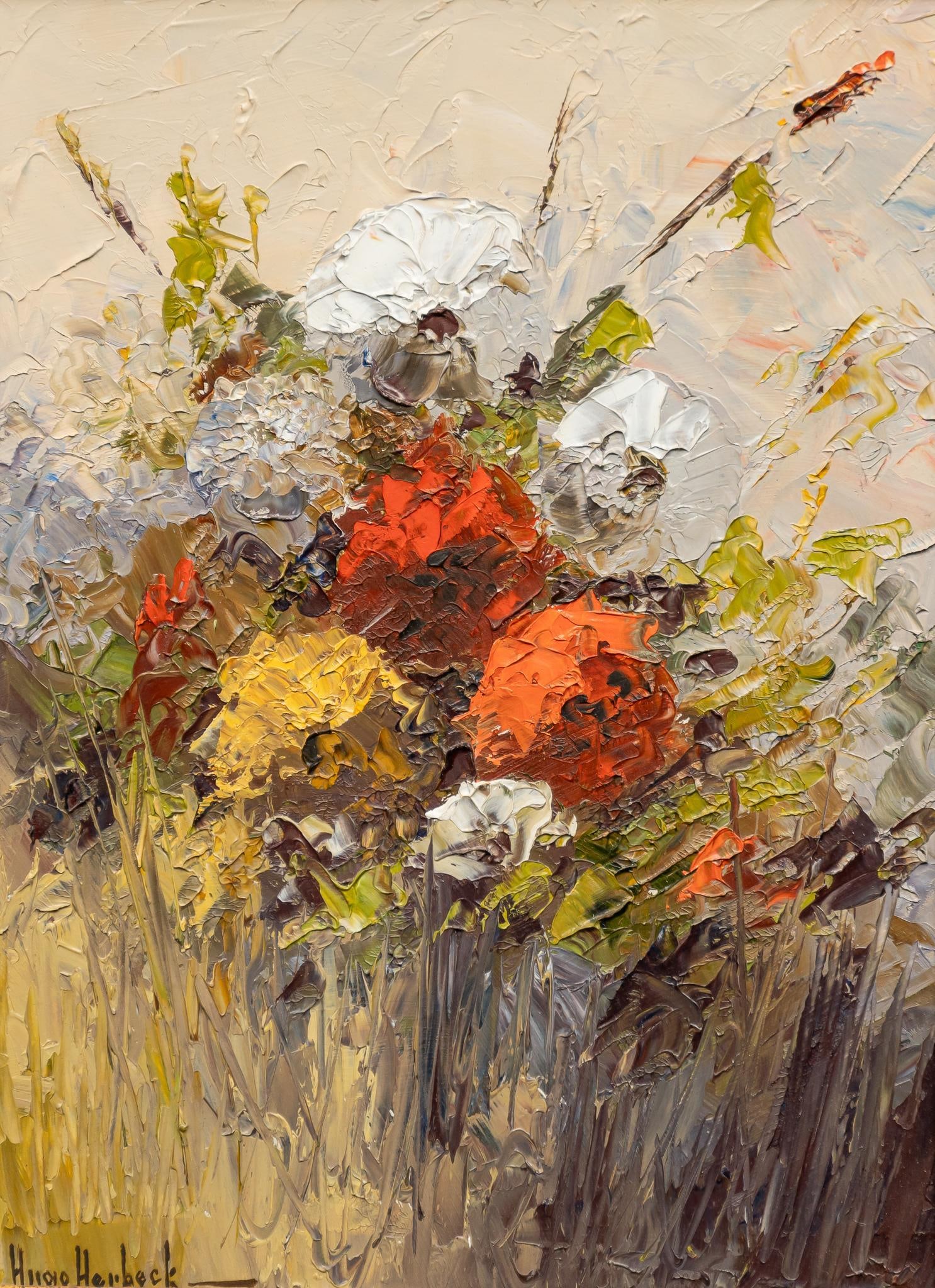 Hugo Herbeck, Floral Bouquet: Hugo Herbeck (Texas, 1923-2009), floral bouquet, oil on masonite sight: 12 x 9 in., frame: 19.5 x 16.5 in. Provenance: Property from the estate of a San Antonio, Texas gentleman Shipping available for