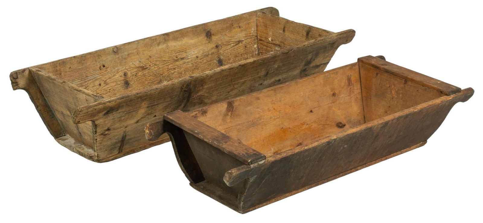 (2) Two Wood Dough Bowls (1 of 6)