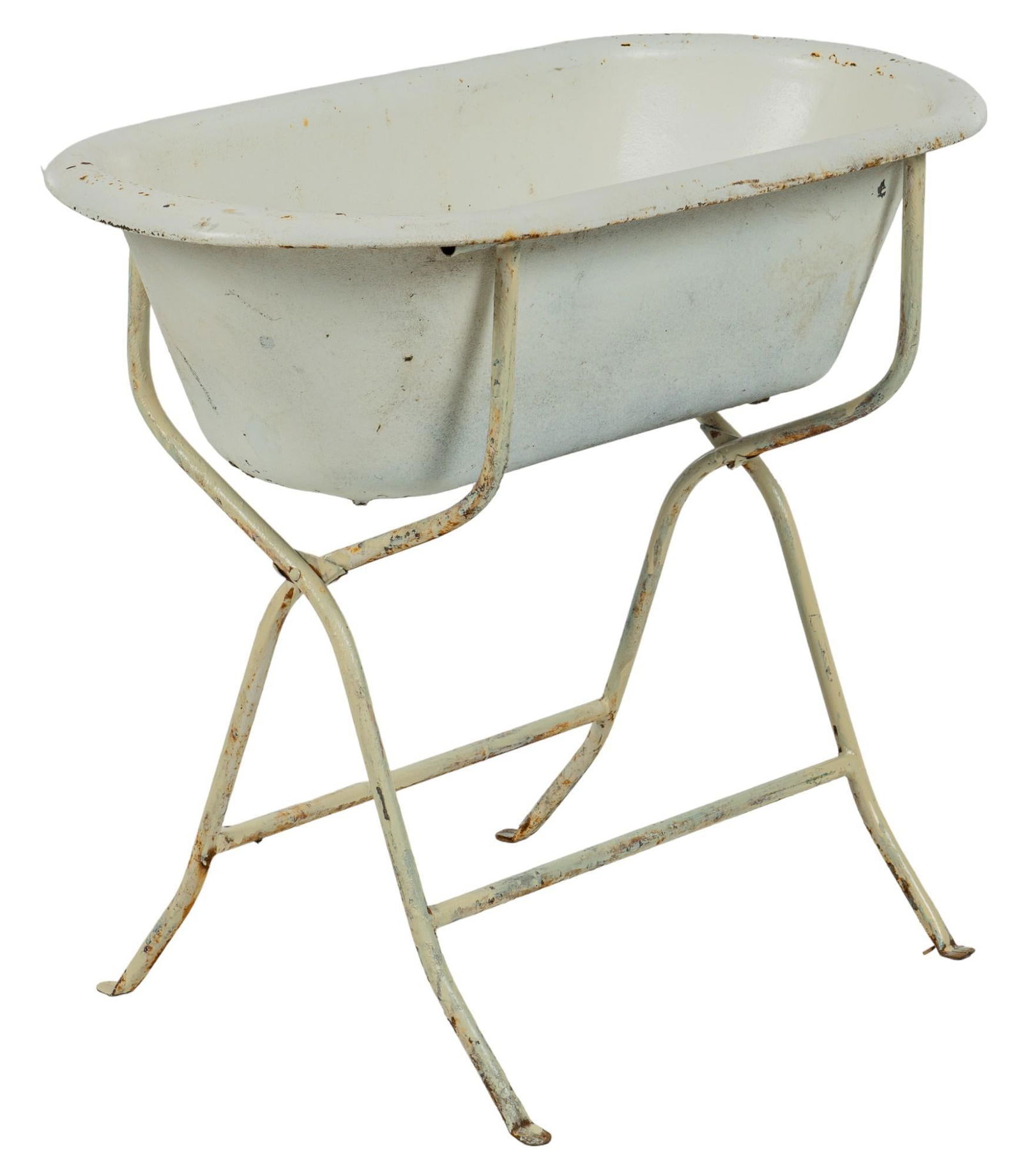 Vintage Enamel Tub on Stand (1 of 5)