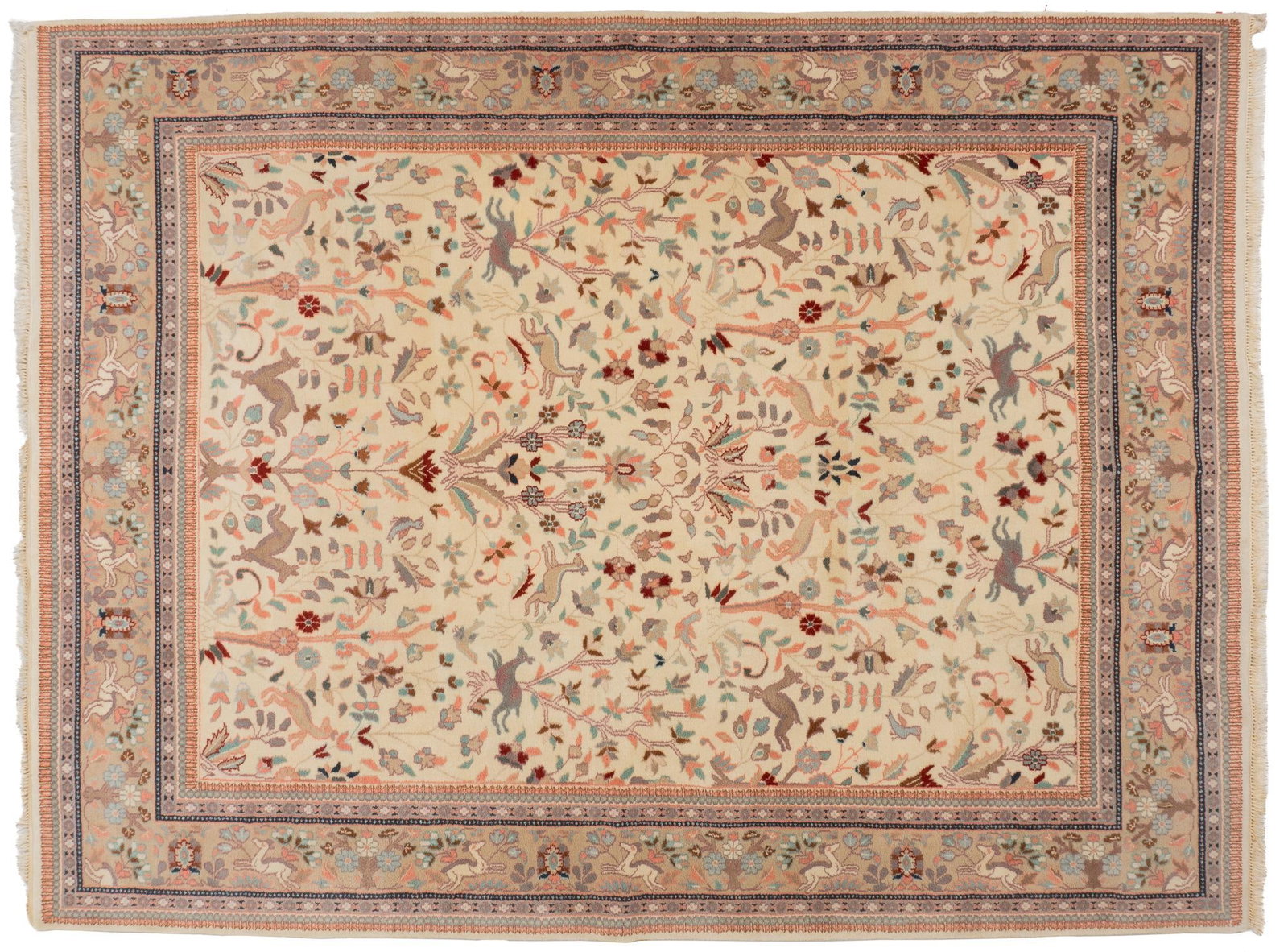 Handwoven Estate Rug, 12 ft. x 9 ft.: Handwoven estate rug 12 ft. x 9 ft. Shipping available for this lot through our partner 4CL; please request a shipping quote at shipping@vogtauction.com or 210-971-5750. You may also opt for a shi