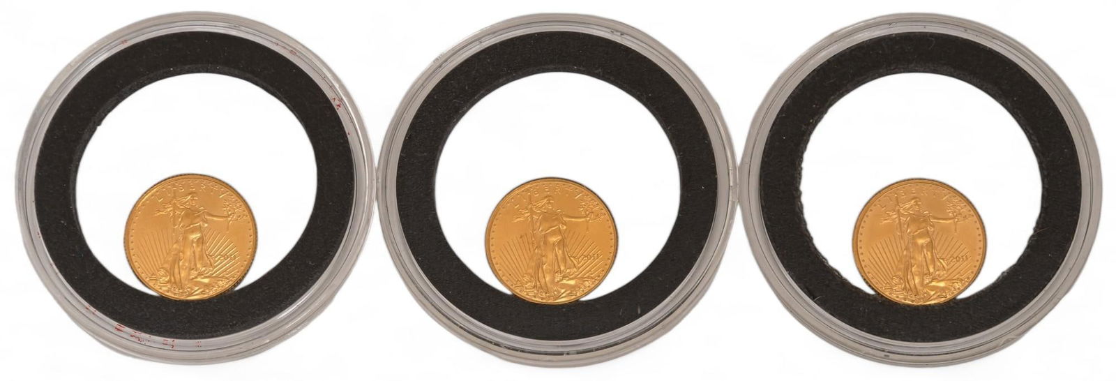 3 US 5 Dollar 1/10 Oz Gold Eagle Coins (1 of 3)