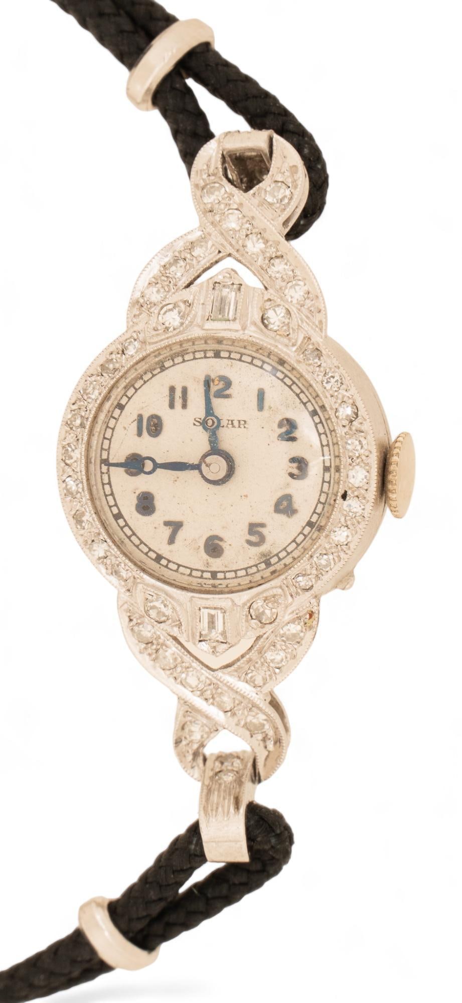 Antique Diamond Platinum Wristwatch (1 of 6)