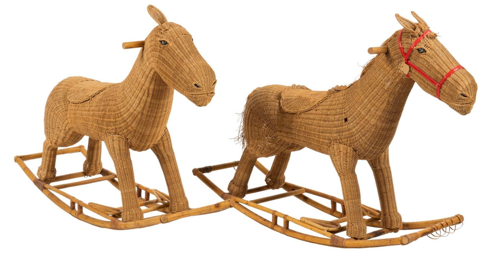 Pair of Wicker Rocking Horses (1 of 10)