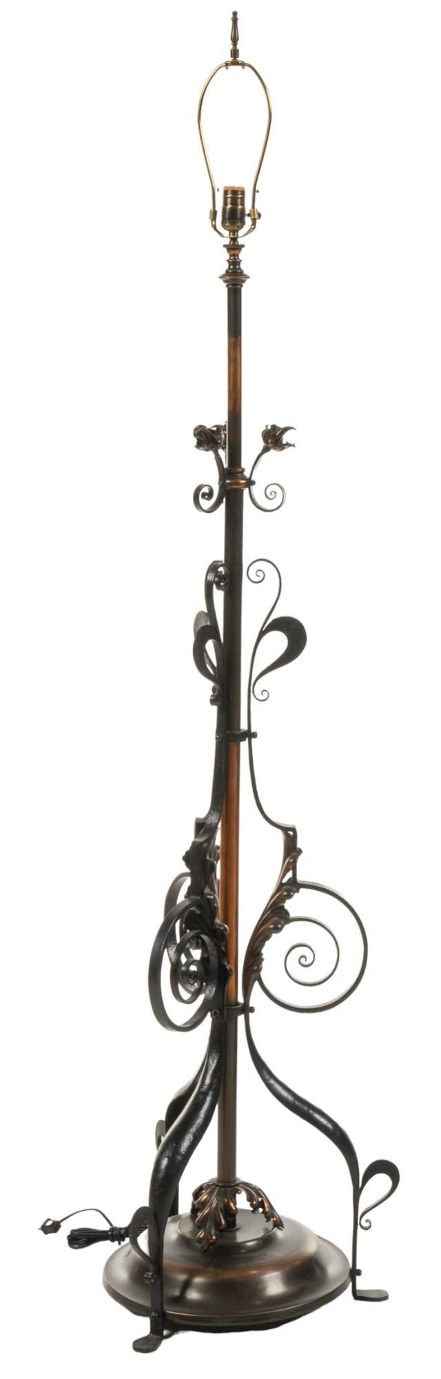 Iron and Copper Floor Lamp (1 of 7)