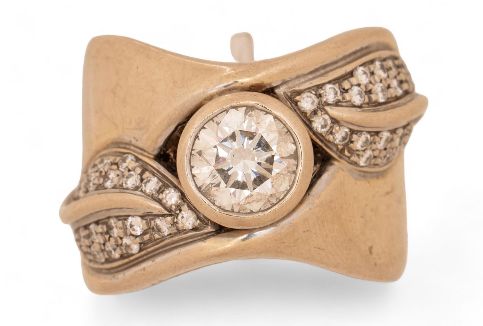 Modernist 18K Gold 1.25 CT Diamond Ring (1 of 4)